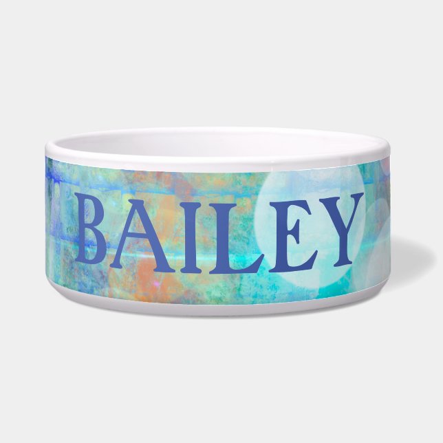 Écuelle Bleu, orange, Jaune, Blanc Art Abstrait (Devant)