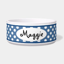 Bleu Polka point personnalisé en céramique bol de 