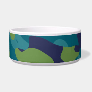 Écuelle Blue Green and Teal Camo Abstract
