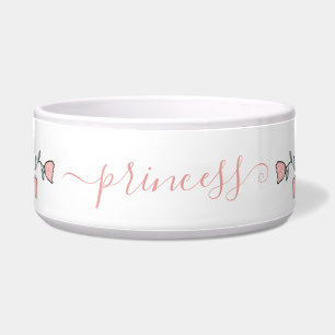 Écuelle Boho floral rose pâle Nom personnalisé Pet