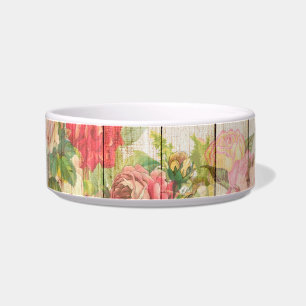 Écuelle Bois Roses Romantiques Rustiques Vintage