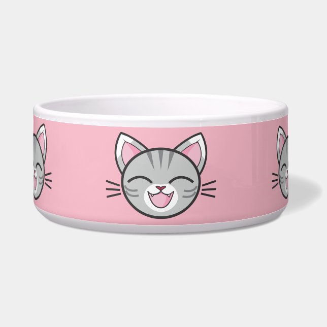 Écuelle boîte de nourriture pour chat heureux (Devant)