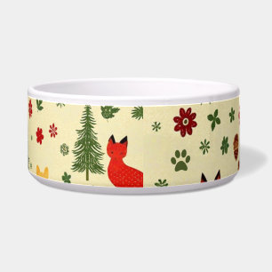 Écuelle Bol à chat de Noël en bois cosy – Animaux rustique