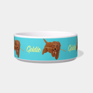 Écuelle Bol à chien Goldie Golden Doodle Bleu