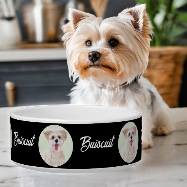 Écuelle Bol à eau noir pour Morkie, forme ronde (Créateur téléchargé)