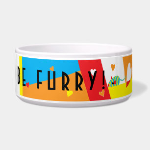 Écuelle Bol à eau pour chat "Manger, boire et être poilu" 