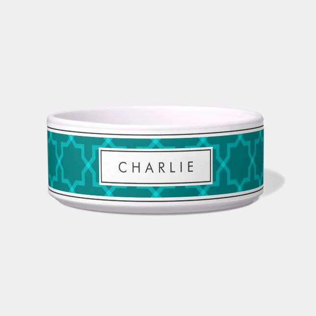 Écuelle Bol à motif étoile sarcelle personnalisé (Devant)