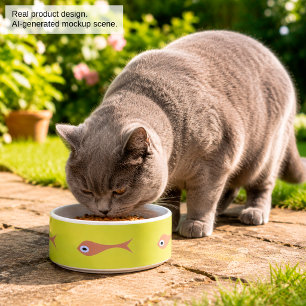 Écuelle Bol à nourriture pour animaux drôle Chat aux yeux