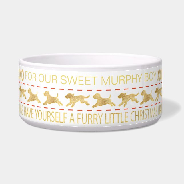 Écuelle Bol à nourriture pour chien de Noël "CHEMISE UGLY/ (Devant)