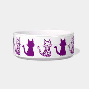 Écuelle Bol à petit animal motif chats violets