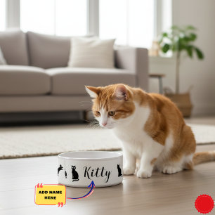 Écuelle Bol de chat personnalisé - Nom personnalisé Dishwa