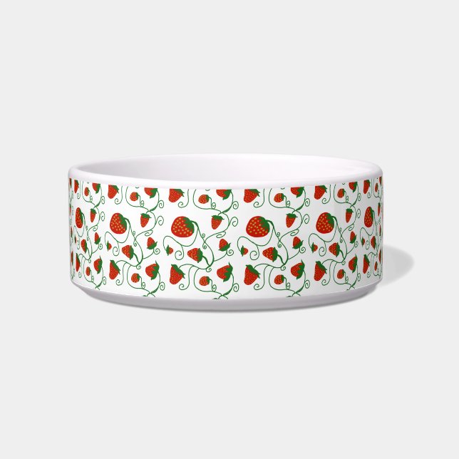 Écuelle Bol de chien de conception de fraises (Devant)