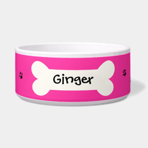 Écuelle Bol de chien rose personnalisé