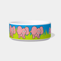 Bol de dessin animé d'éléphant rose