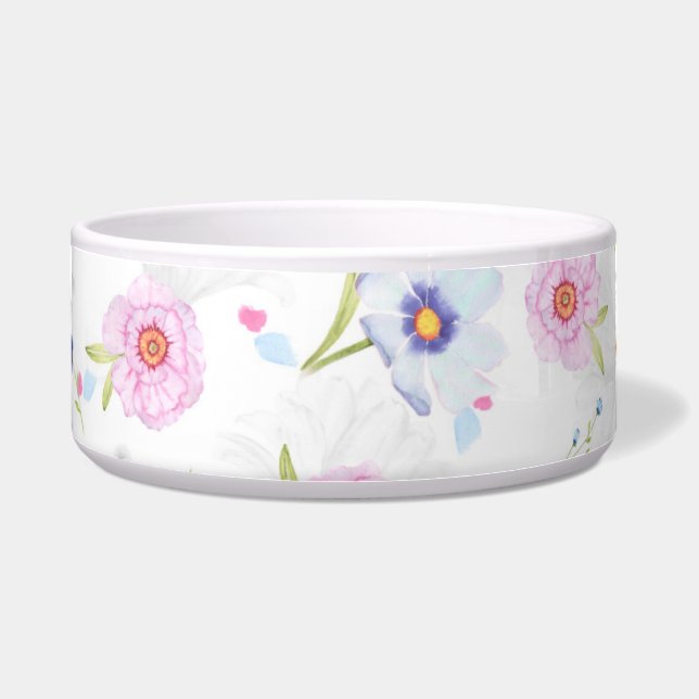 Écuelle bol de nourriture pour chat de fleurs de printemps (Devant)