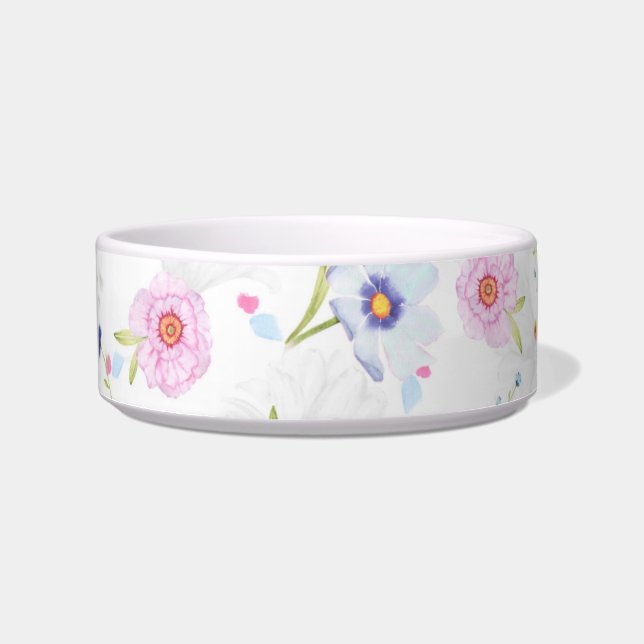 Écuelle bol de nourriture pour chat de fleurs de printemps (Devant)