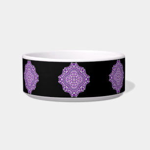 Écuelle bol de nourriture pour chat mandala violet