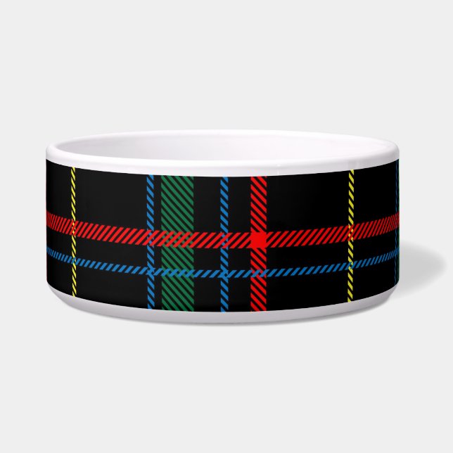 Écuelle bol de nourriture pour chat tartan plaid (Devant)