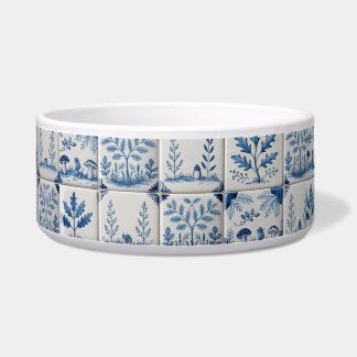Écuelle Bol en bois bleu et blanc pour chat ou chien