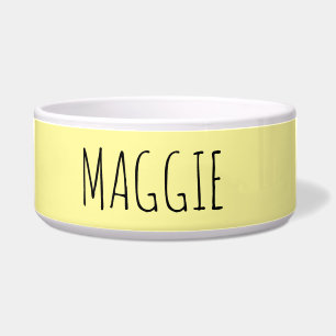 Écuelle Bol en céramique jaune clair personnalisé pour ani
