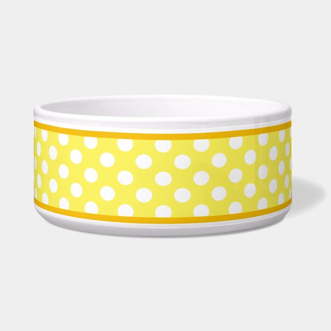 Écuelle Bol en céramique Motif Sunny Yellow Polka (Devant)