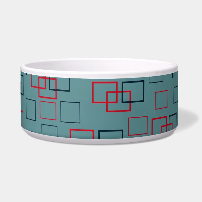 Écuelle Bol en céramique rouge et Turquoise carrée (Devant)