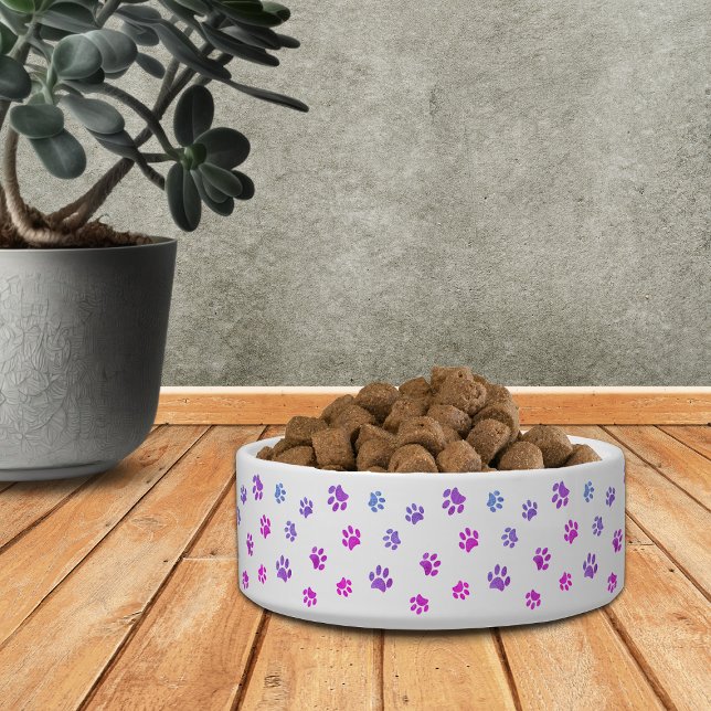 Écuelle Bol petit à motif d'empreintes de pattes rose viol (Créateur téléchargé)