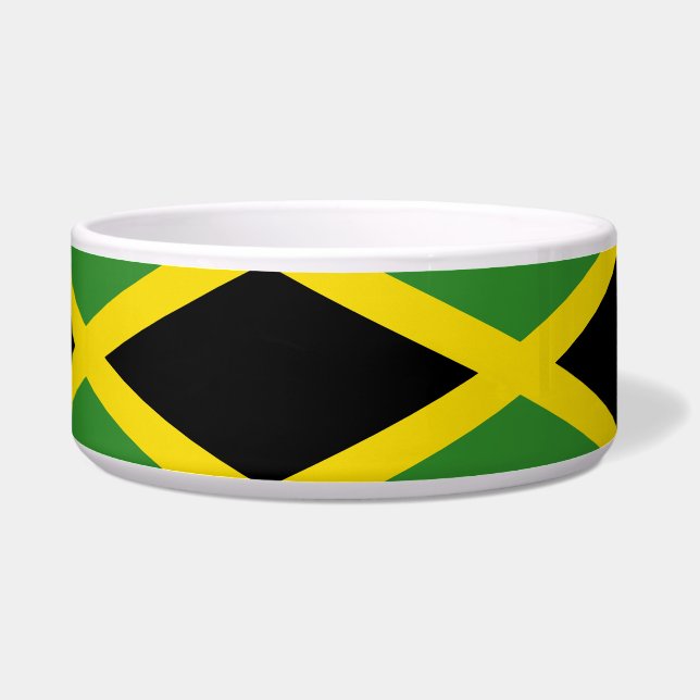 Écuelle Bol pour animal aux couleurs du drapeau jamaïcain (Gauche)