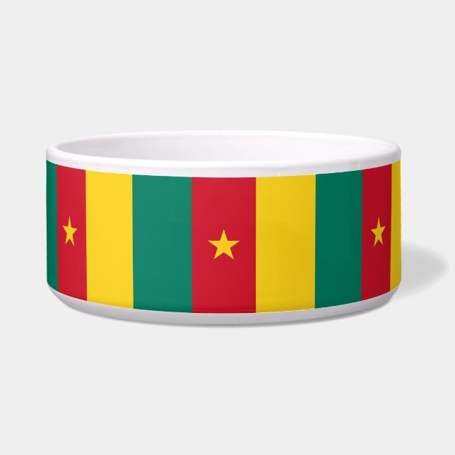 Écuelle Bol pour animaux Drapeau du Cameroun (Devant)
