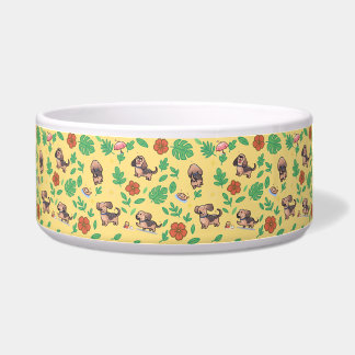 Écuelle Bol pour chien teckel floral d'été Kawaii