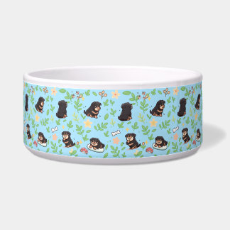 Écuelle Bol Rottweiler Déco Florale Pastel Printemps
