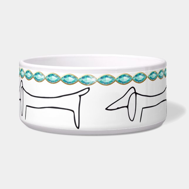 Écuelle Bol Turquoise pour chien Dachshund (Devant)