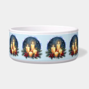 Écuelle Bougie de Noël avec Poinsettias
