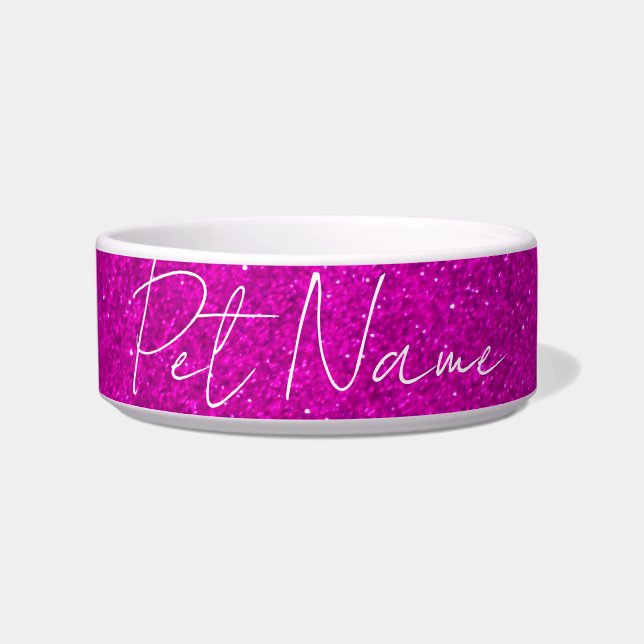 Écuelle Boule de chien moyen de nom personnalisé avec part (Devant)