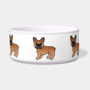 Écuelle Bouledogue français rouge mignon chien de dessin a