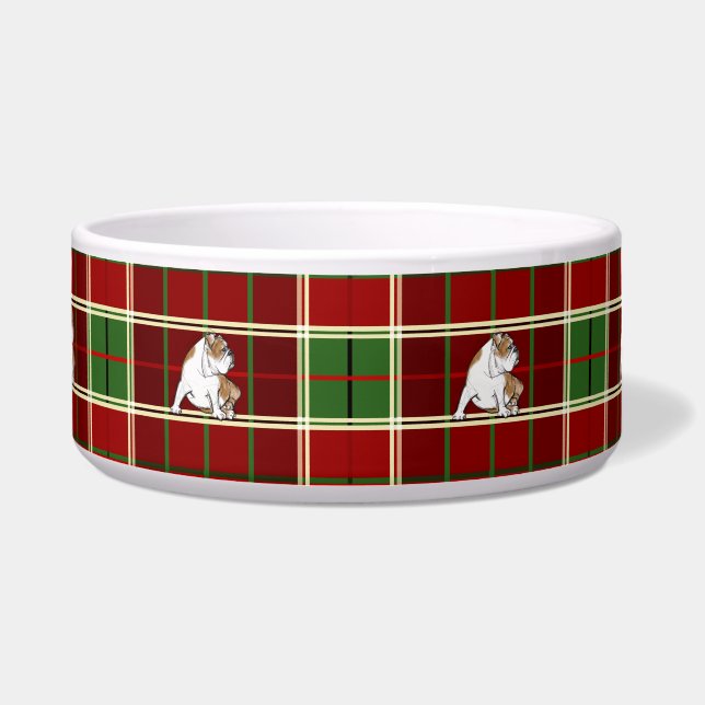 Écuelle Bouledogue rouge de tartan (Devant)