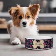 Bouquet de fleurs Chien ou Chat Bol Noir