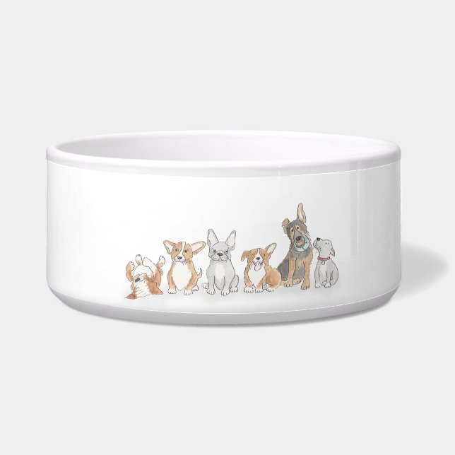 Écuelle Bowl en céramique avec design de chiots (Devant)