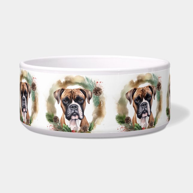 Écuelle Boxer Christmas Wreath Festive Pup (Devant)