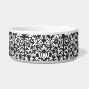 Écuelle Brocard de dentelle en damas noir et blanc vintage