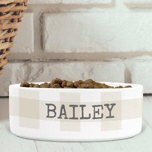 Écuelle Buffalo Check Plaid Beige Farmhouse Personnalisé