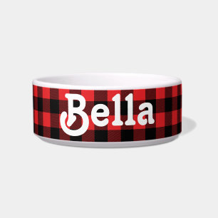 Écuelle Buffle rouge et noir Plaid Custom Dog Food