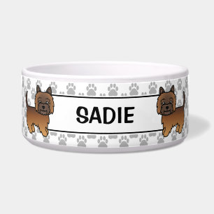 Écuelle Cairn Terrier Fauve Rouge Cartoon Chien & Nom