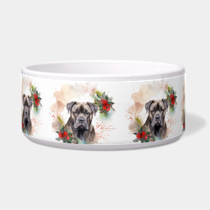 Écuelle Cane Corso Christmas Wreath Festive Pup