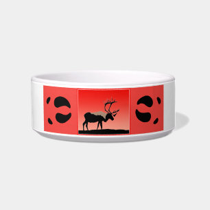 Écuelle Caribou au coucher du soleil - Art original de la 