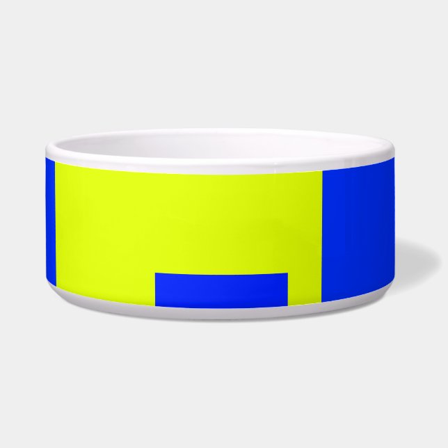 Écuelle Carré jaune et bleu (Devant)