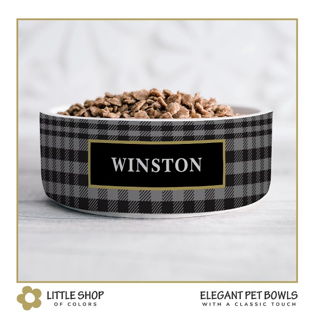 Écuelle Carreaux Noir Gris Glen Personnalisés (Créateur téléchargé)