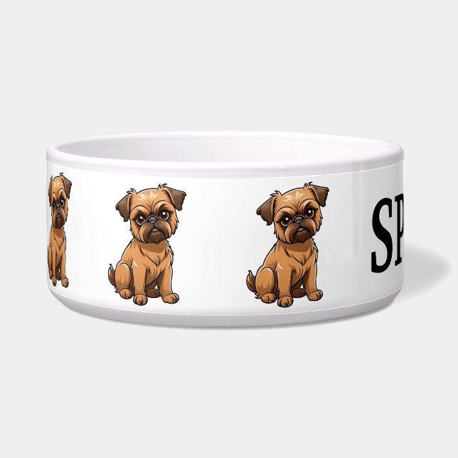 Écuelle Carton mignon Bruxelles Griffon Personnaliser (Gauche)