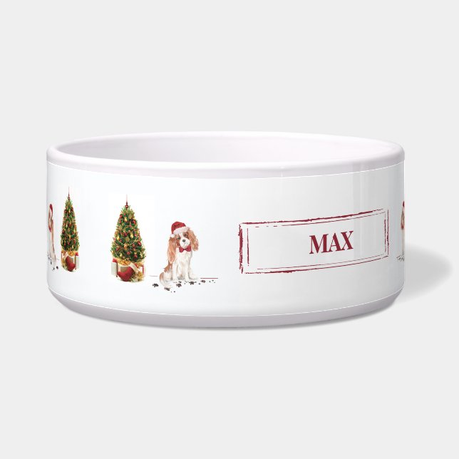 Écuelle Cavalier King Charles Spaniel Funny Christmas Chie (Gauche)