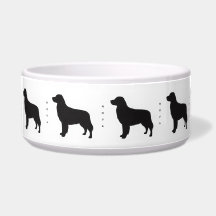 Céramique de Retriever doré de silhouette noire mo
